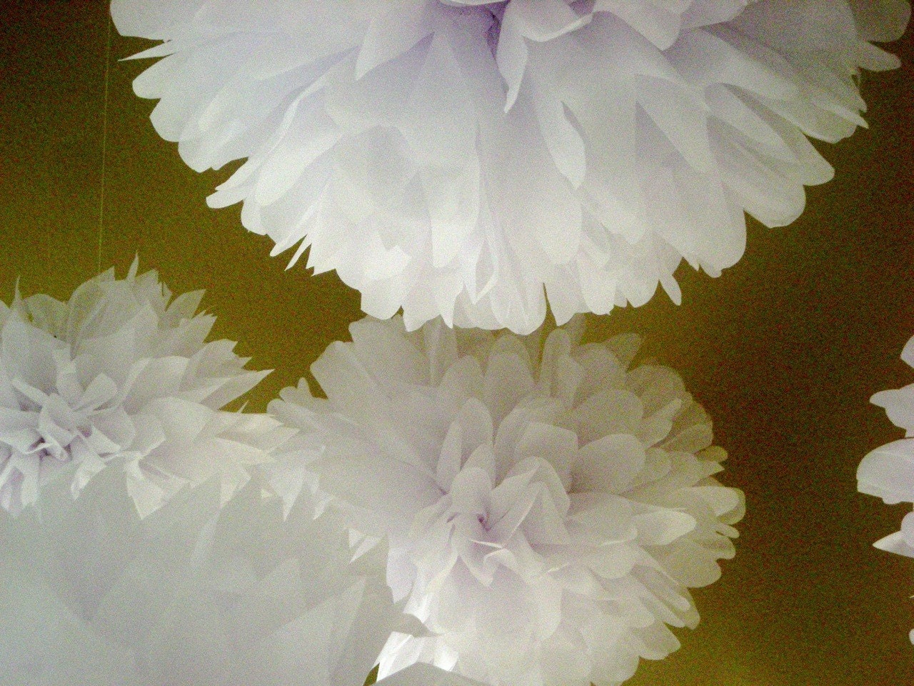 Bright White... 10 tissue paper poms // wedding // birthday // party decoration