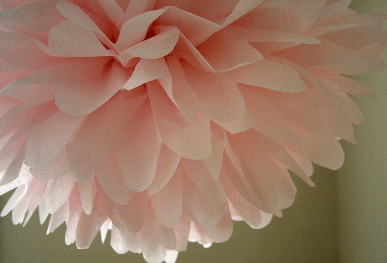 Blush ... 1 tissue paper pom // wedding decorations // diy // birthday // baby shower // nursery // party decorations