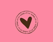 Crafting Stamp - Rubber Stamp - Heart, Handmade With Love Seal Stamp - A48