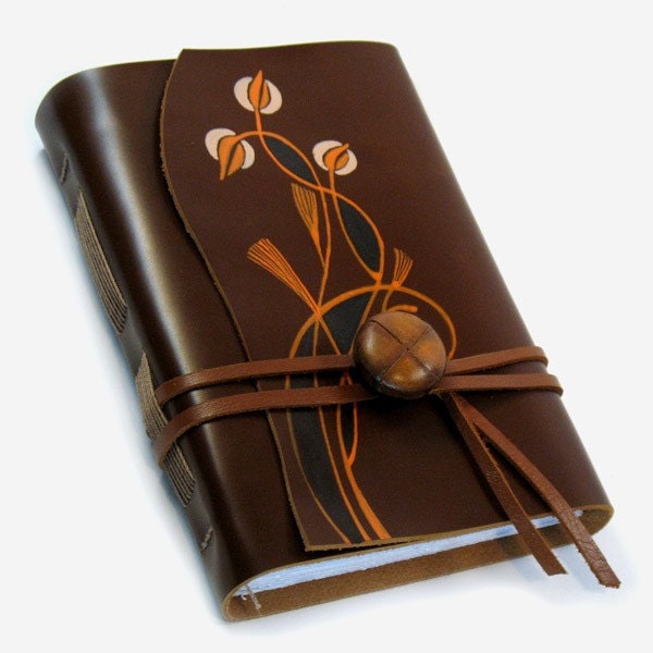 Flower Garden - Leather Painted Blank Book