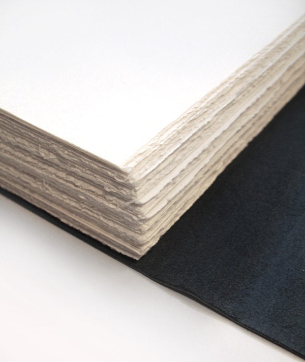 Journal - Blue Leather Handmade Journal - Night Bloom