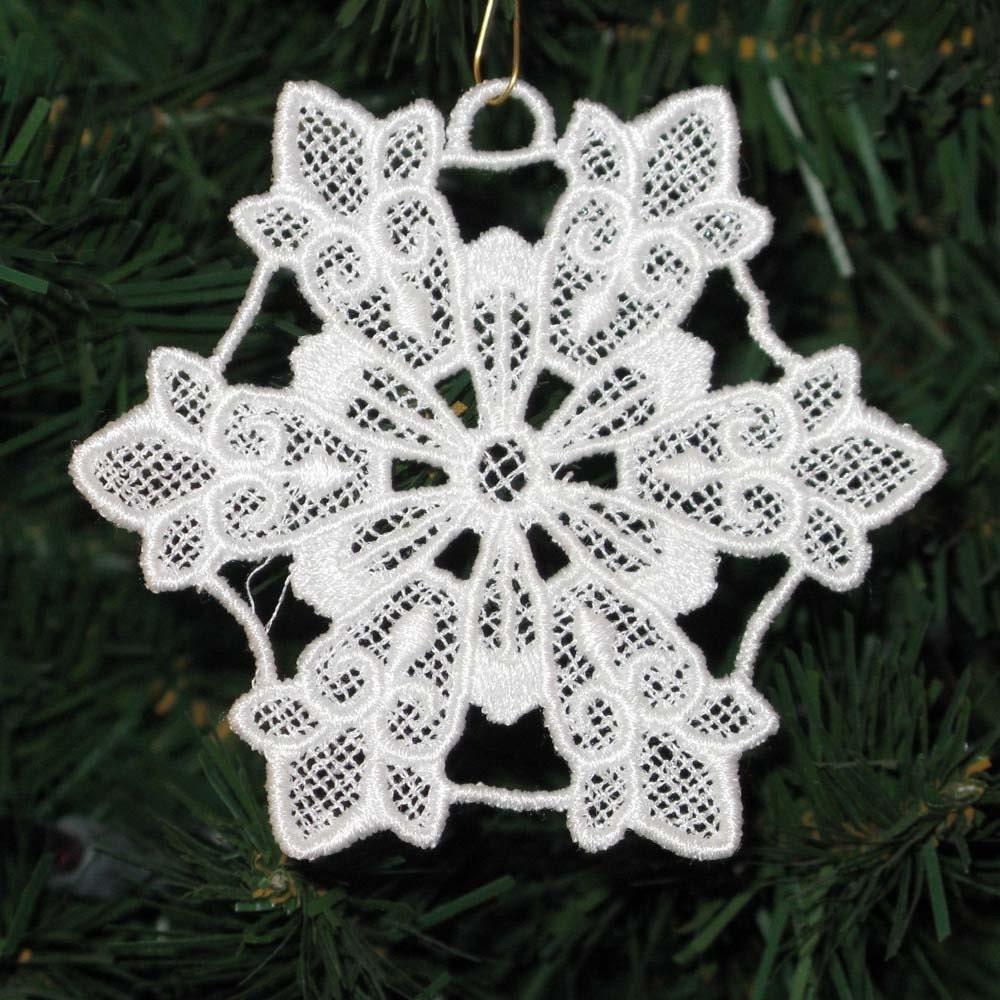Fleur-de-lis Embroidered Snowflake