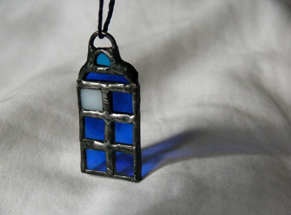 Stained Glass Teeny Mini Tardis Lead Free