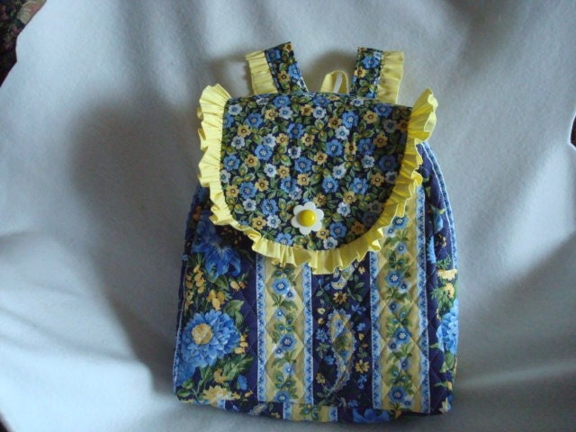 SALE - Child's Backpack in Blue Bells