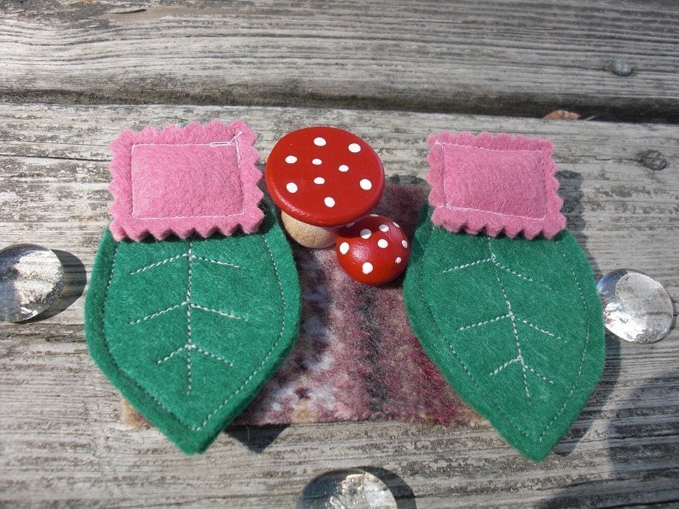 Gnome Fairy Furniture Bed Leaf and Mushroom Bedroom Set Pink