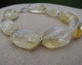 Chunky Sterling Silver and Citrine Bracelet
