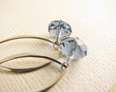 London Blue Swarovski Crystal and Sterling Silver Drop Earrings
