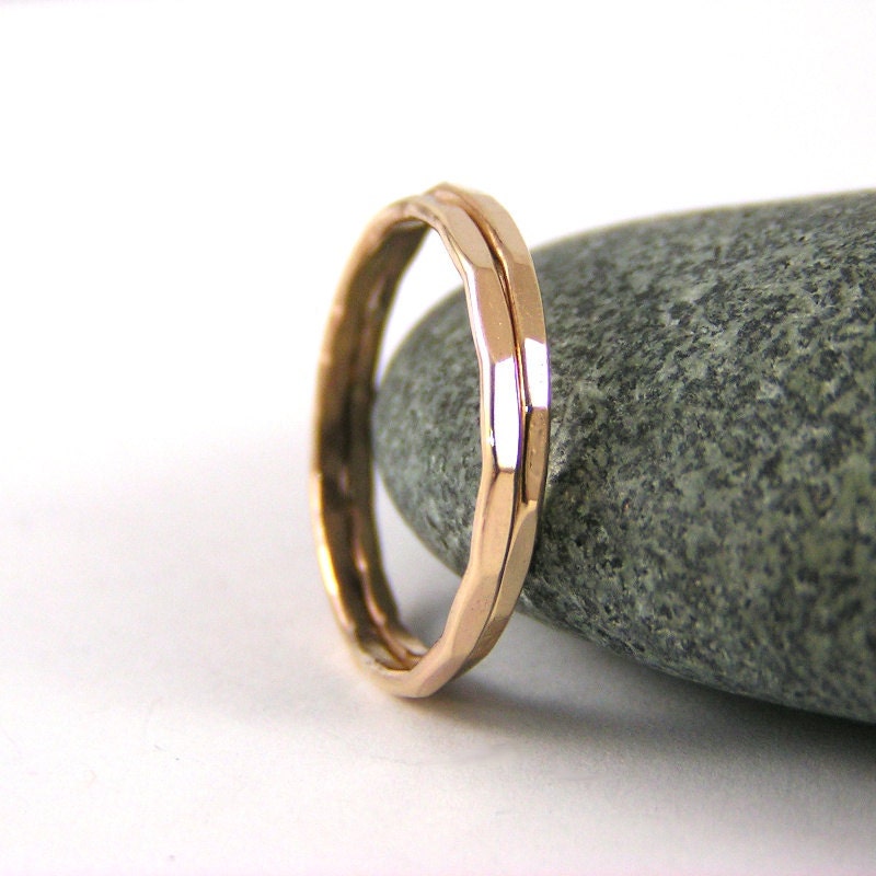 14K Gold Filled Stacker Band Duo Ring Set