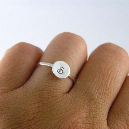 Custom Initial, Alpha Rings In Sterling Silver, Copper, Or Brass With Kis Font