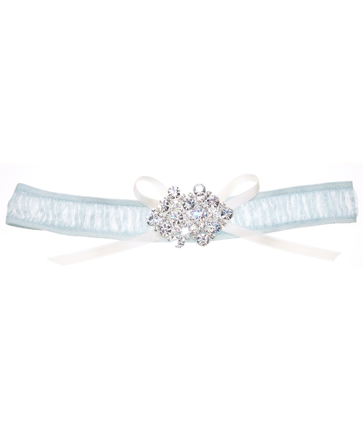 Crystal Something Blue Garter - Zoe