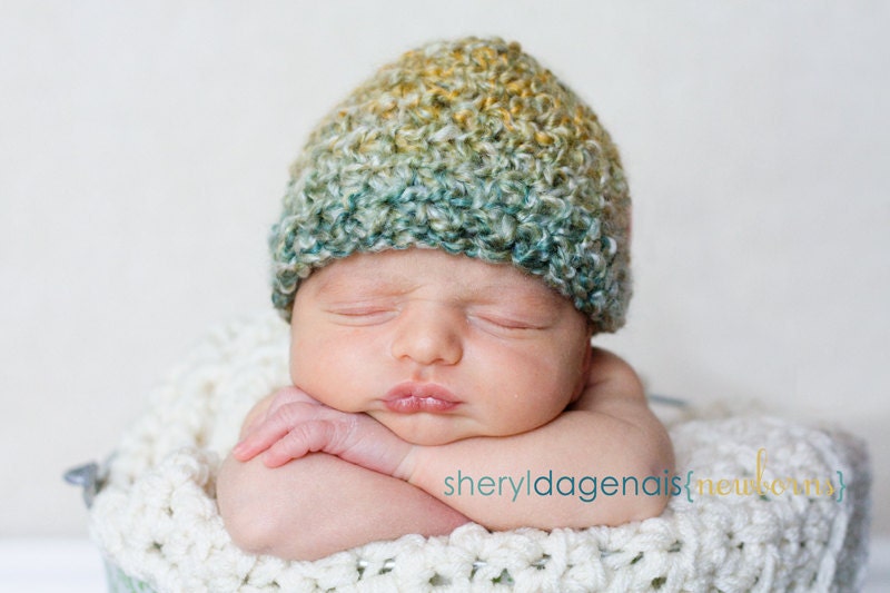 CROCHET PATTERN  - Perfectly Simple  Newborn Beanie PATTERN - Photography Prop pattern