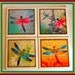 Coasters - Ceramic Tile - Set of 4 - Dragonflies - Dragonfly