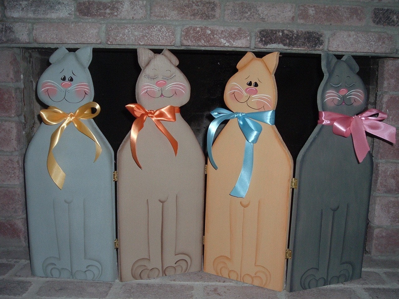 Whimsical Cat Fireplace Screen