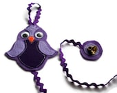Purple Owl Felt Bow and Clippie/ Barette Holder Keeper with Ribbon - neca84 Purple Owl Felt Bow and Clippie/ Barette Holder Keeper with Ribbon - neca84