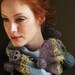 Shibori style felted scarf -blues and heather