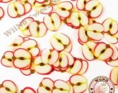 Apple Polymer Clay Fruit Slices (65pcs) - Miniature Dollhouse Japan Deco Decoration Nail Art