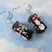 Earrings - snowmen and snowflakes on black glass beads with silver accents - lovely for the holidays and christmas