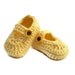 Baby Booties, Baby Shoes, Crocheted, Yellow,  Mary Jane Shoes Booties 0 - 3 Months Yellow with SunFlower Button Trim