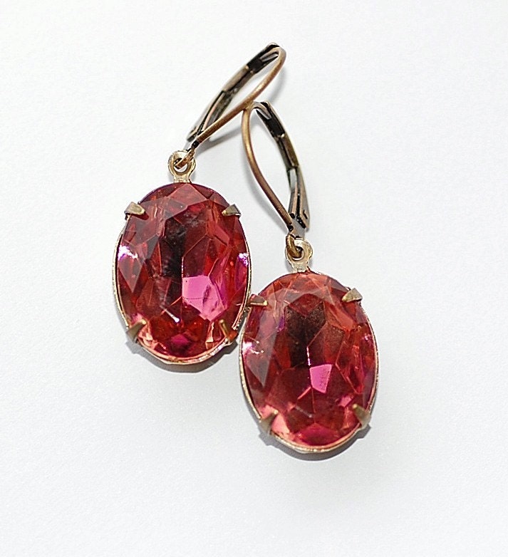 Vintage Old Rose Eatate Earrings