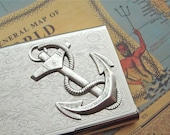 Business Card Case Nautical Anchor Silver Plated Popular Vintage Inspired Style Metal Card Holder Gothic Victorian Steampunk