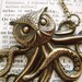 Owl Octopus Necklace Victorian Monster The Owlctopus Half Owl Half Octopus Rustic Brass Original Design Gothic Steampunk Jewelry