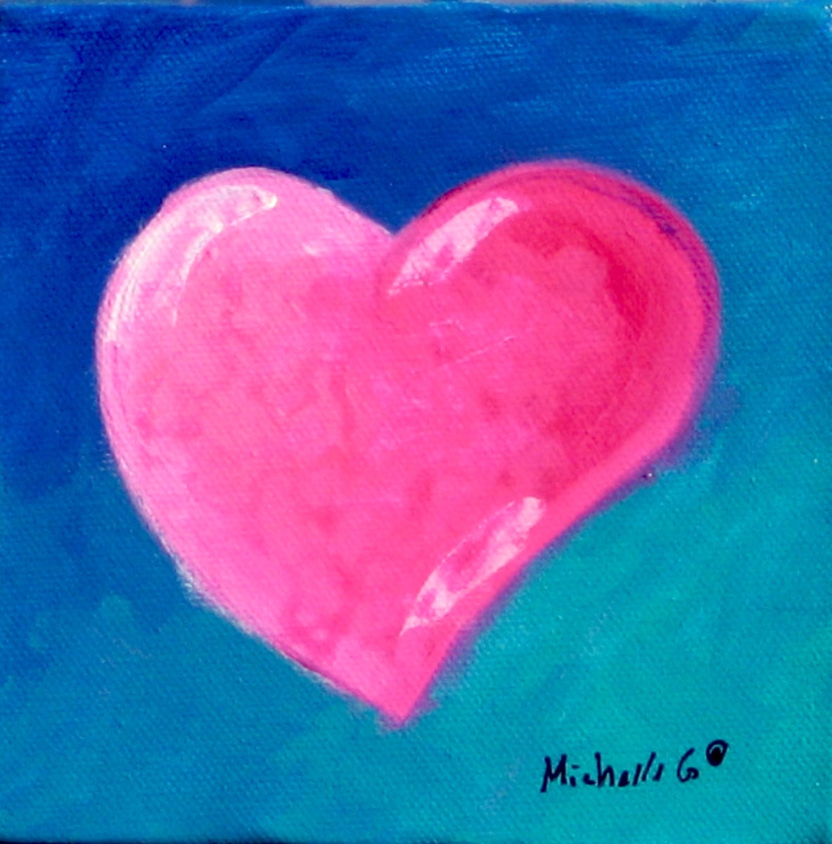 pink heart art