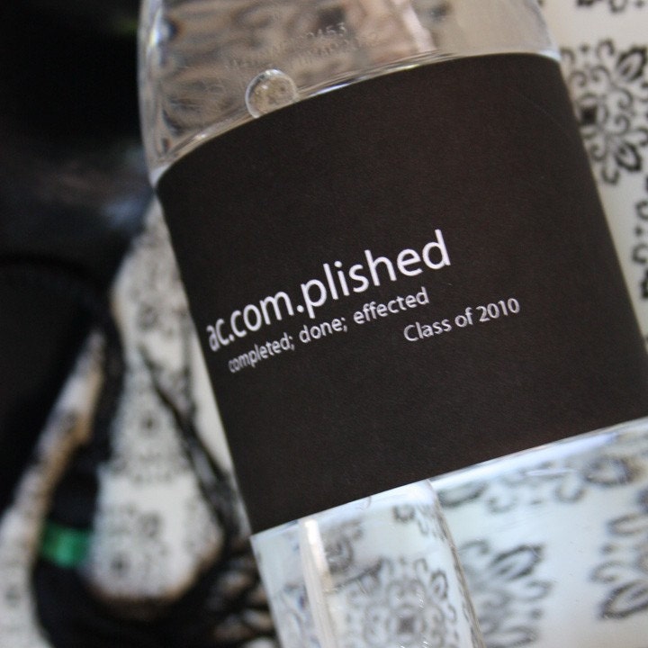 Printable Graduation Water Bottle Label- accomplished