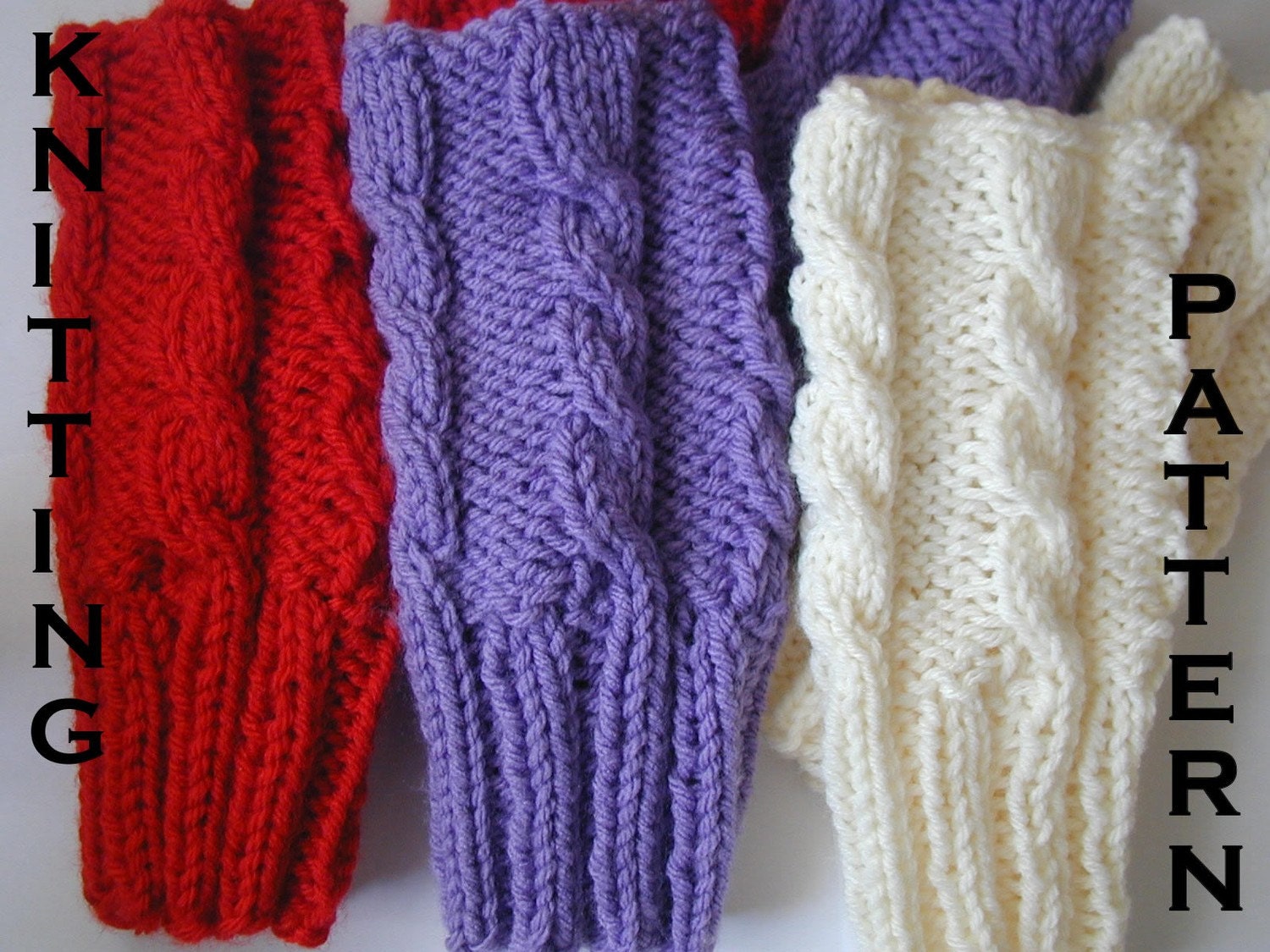 PDF Easy Knitted Cable Fingerless Gloves Pattern