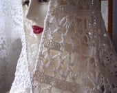 Ivory Cashmere Crocheted Bridal Shawl