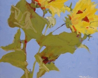 Original Sunflower Painting . "Two More Sunflowers" 20x16 in.