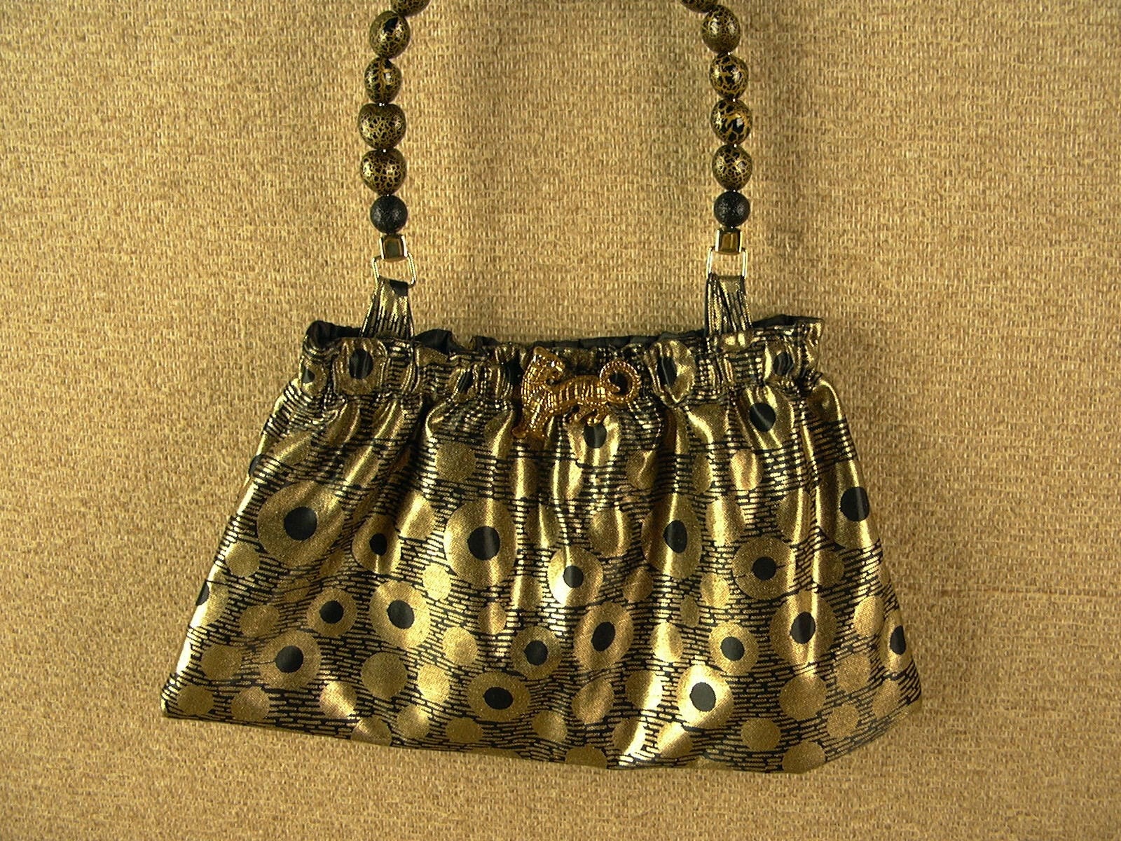 Panther in Gold Evening Bag
