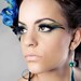 Handmade Feather Eyelashes - Punky Peacock
