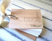 Je t'adore Notepad - Mini wood notebook (3" x 2") - je t'adore - i love you