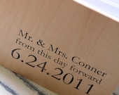Wood Guest book / Album / Notebook (9" x 6") - From this day forward - Custom Names and Date