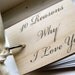 I Love You wood notepad / notebook - 40 reasons why I love you - Mini notepad (3" x 2")
