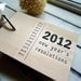 2012 New Years Resolutions notepad - wood mini notepad (3" x 2")