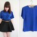 Vintage Royal Blue 100% Silk T-Shirt
