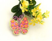 On the Wings of a Neon Butterfly . . . Vintage JJ Enamel Brooch, Vintage Neon