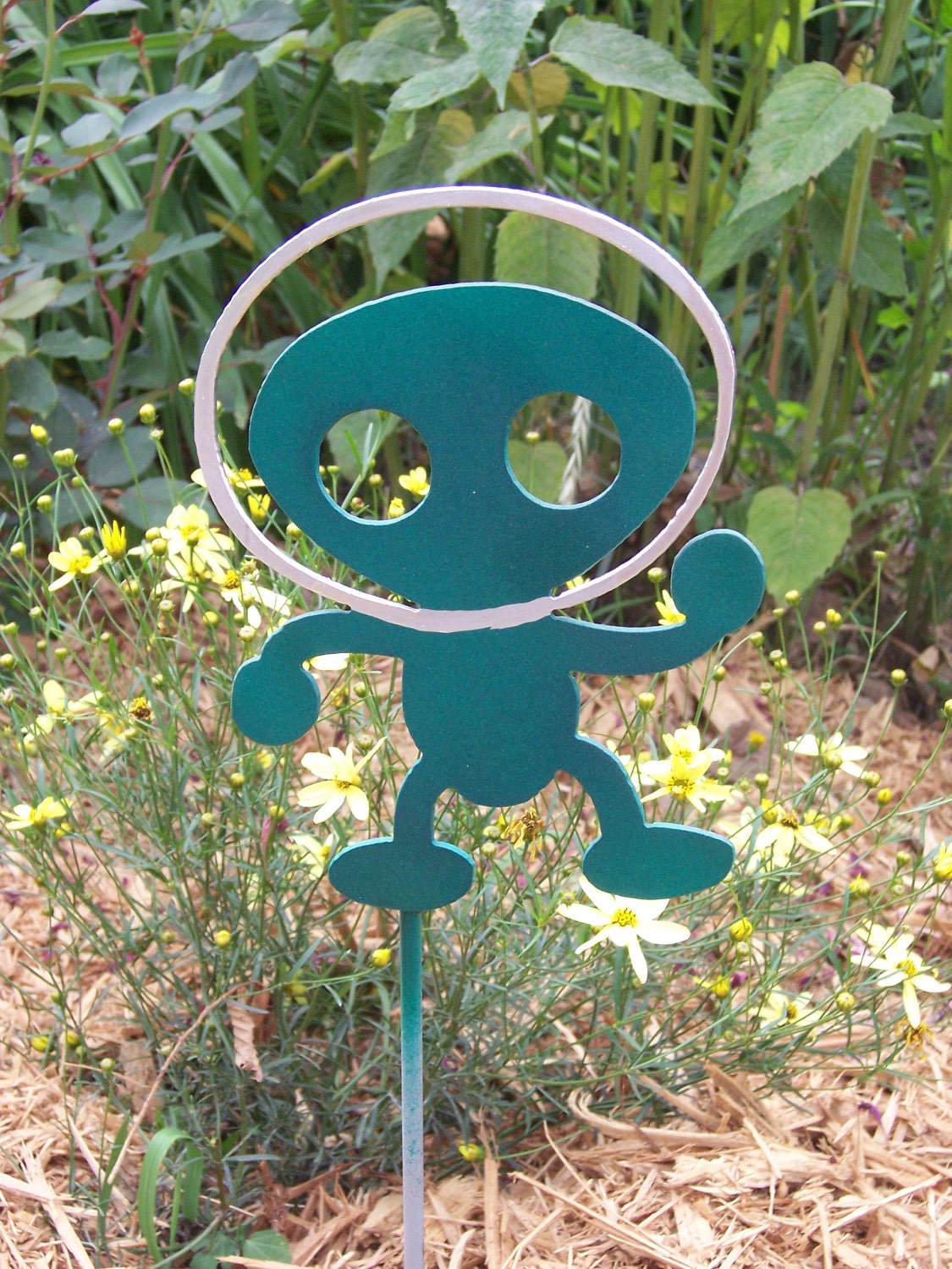 Take me to your leader alien garden stake