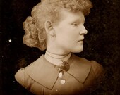 Albino Beauty with Seashell Brooch Cabinet Card