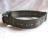 Gray Polka Dot dog collar (Large)