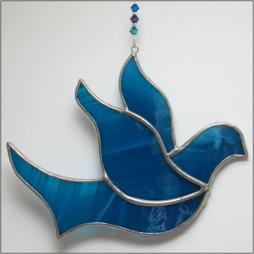 Stained glass Dove of Peace christmas ornament - FREE POSTAGE