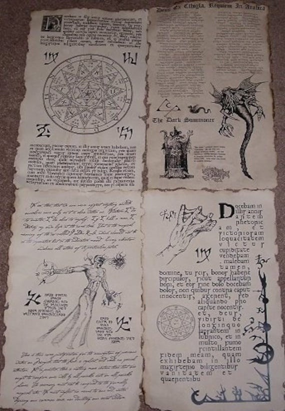 Necronomicon spellbook pages prop for Cthulhu LARP by roguecthulhu