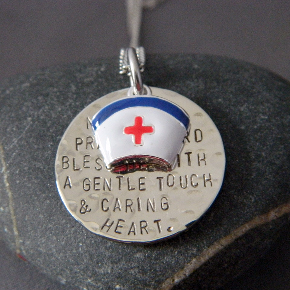 Nurses Prayer Handstamped Necklace