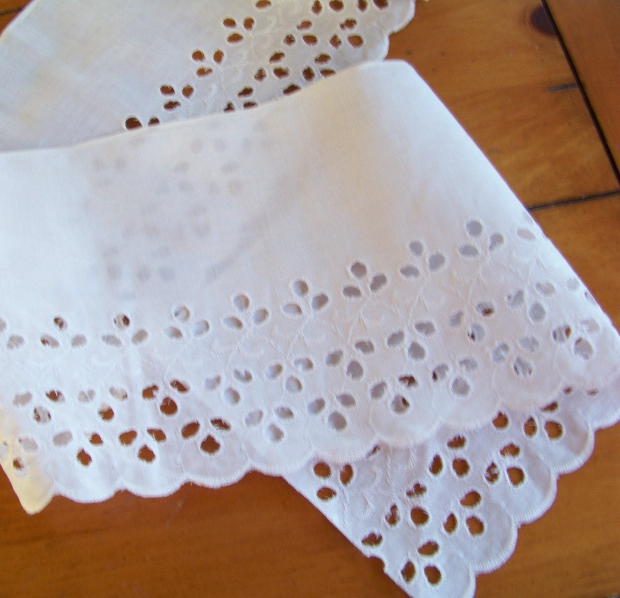 Vintage wide flat eyelet lace trim over 11 yards by THLvintage