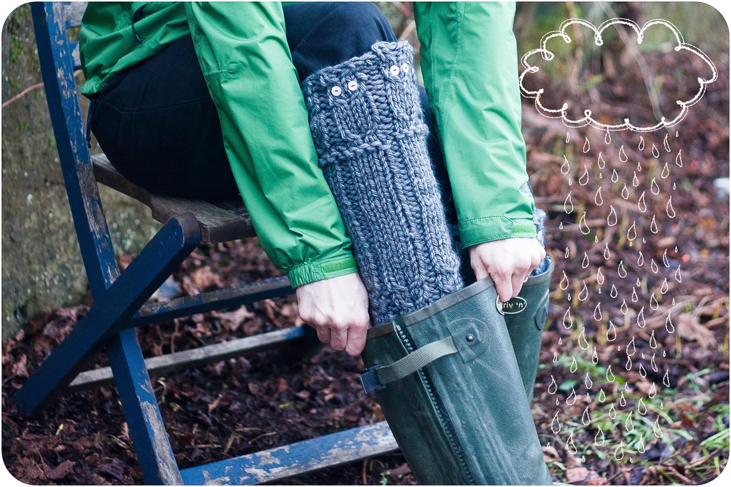 PDF PATTERN for the Owl Cable Leg  Boot Welly Warmers