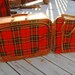 Vintage Tartan Red Luggage Set Five Piece