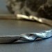 twisted sterling silver bangle bracelet  gypsy set blue sapphire