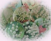 Wedding Favors Shower Favors Lily of the Valley and Angels 2.25 inch glass mirrors Set of 12