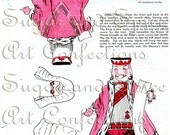 Alice in Wonderland King of Hearts Vintage Paper Toy Digital Collage Reproduction Art Doll Paper Doll